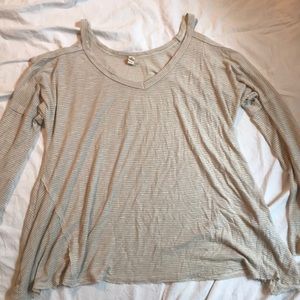 Cream long sleeve/open shoulder
